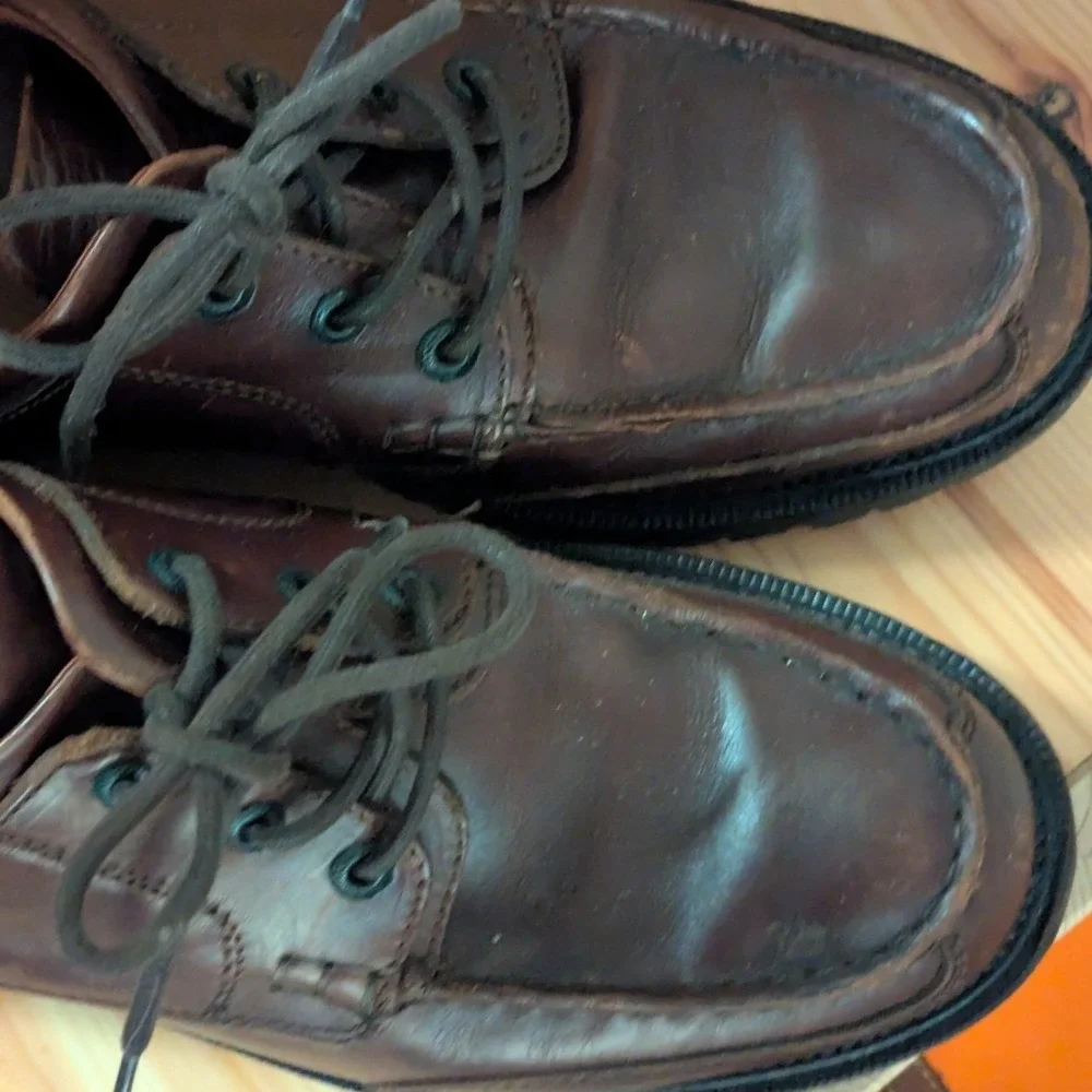 Johnston & Murphy Sz 9.5 Oxford Brown Leather Men Lace Up ‎ Medium